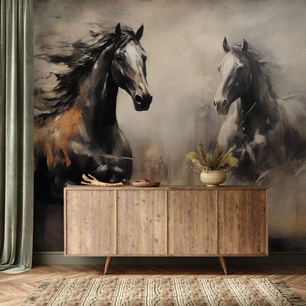Fototapet decorativ - Cai alergand - 441x 306 cm /premium vlies