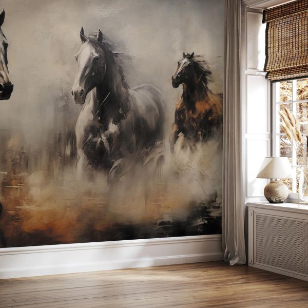 Fototapet decorativ - Cai alergand - 441x 306 cm /premium vlies