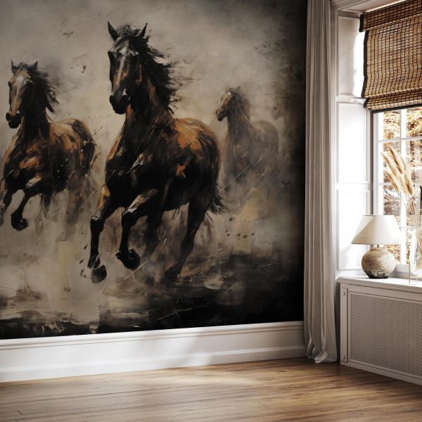 Fototapet decorativ - Cai alergand - 441x 306 cm /premium vlies