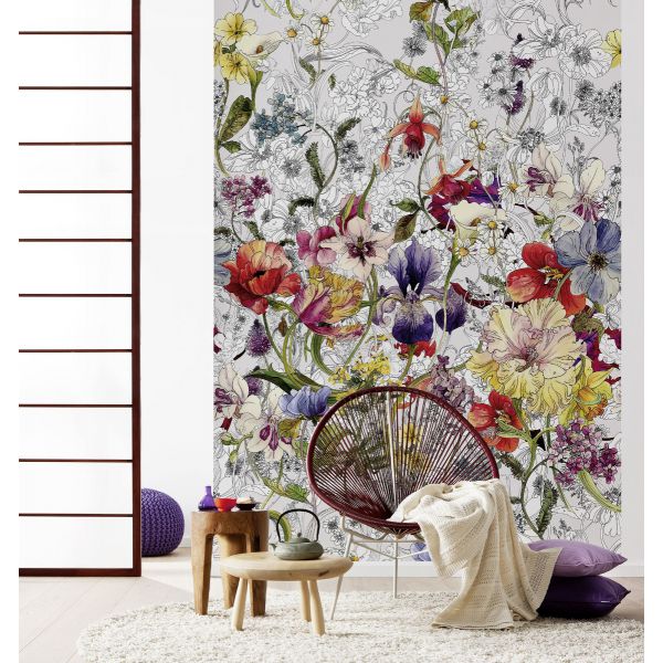 Fototapet decorativ - Gradina cu flori - 184x254cm/2p/Vlies