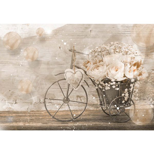 Fototapet decorativ - Bicicleta cu flori - 312 x 219 / Vlies