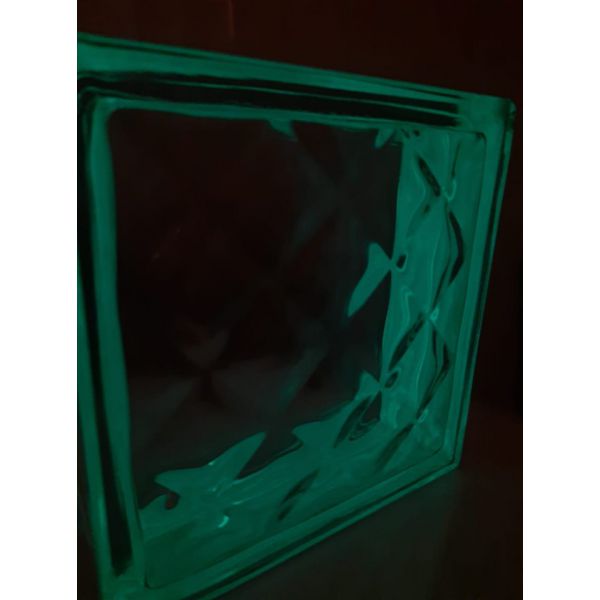 Caramida sticla luminoasa -Turquoise / 19x19x8cm/buc.