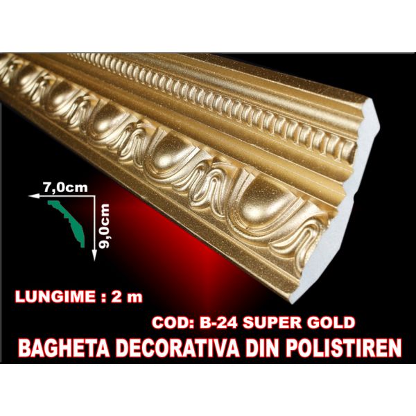 Decoratiuni arhitecturale interior / Baghete polistiren / SuperGold / 2ml