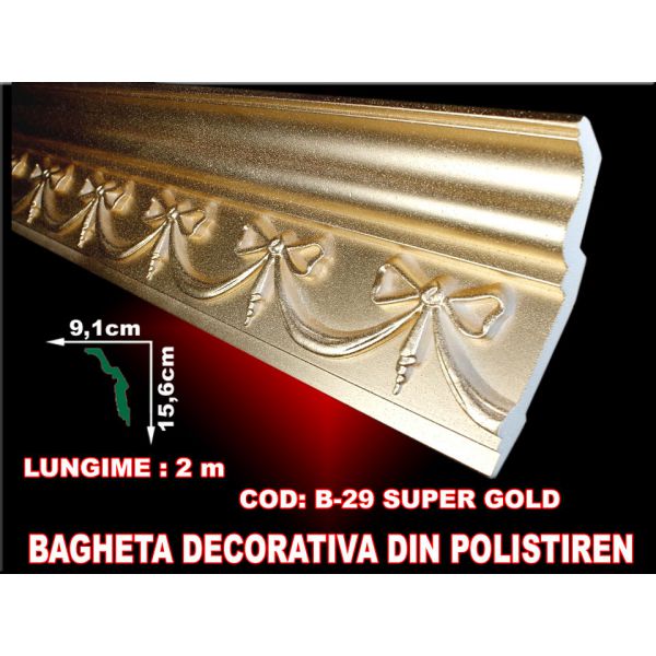 Decoratiuni arhitecturale interior / Baghete polistiren / SuperGold / 2ml