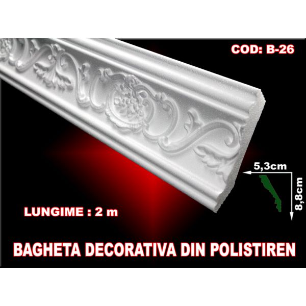  Baghete din polistiren extrudat - ALBE / 2ml