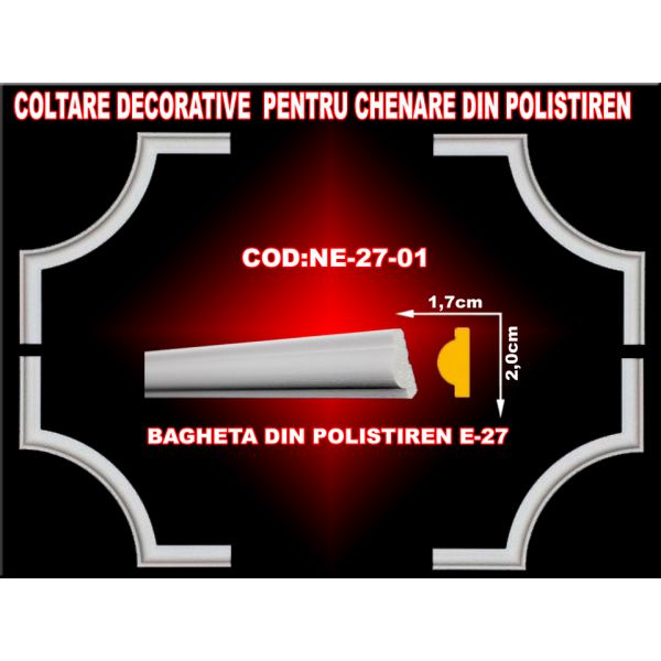 Elemente decorative din polistiren - Coltare-19x19cm /buc.