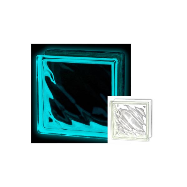 Caramida sticla luminoasa -Turquoise / 19x19x8cm/buc.
