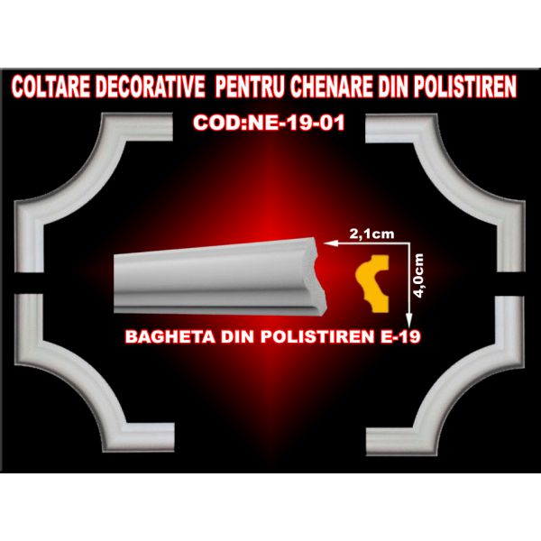 Elemente decorative din polistiren - Coltare-19x19cm /buc.