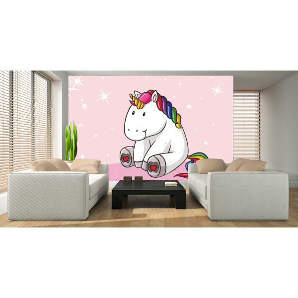 Fototapet decorativ pentru copii - Unicorn bebelus- 254x184 cm/2 p.