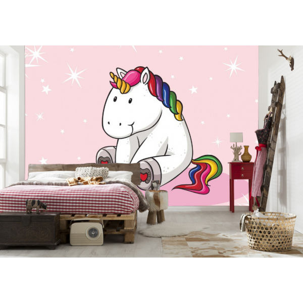 Fototapet decorativ pentru copii - Unicorn bebelus- 254x184 cm/2 p.