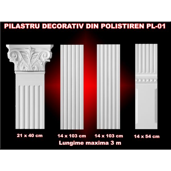 Capitel/Pilastru polistiren - Set 4 elemente
