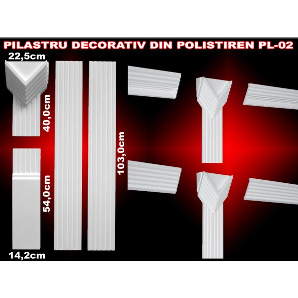 Capitel/Pilastru polistiren - Set 4 elemente
