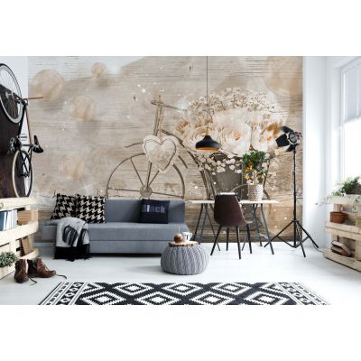 Fototapet decorativ - Bicicleta cu flori - 312 x 219 / Vlies