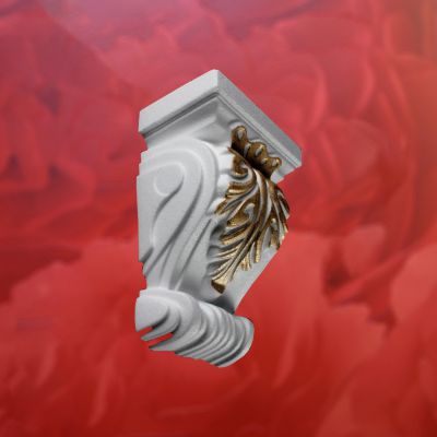 Elemente de decor polistiren alb/auriu  -Consola - 11,5 cm /17cm/buc.