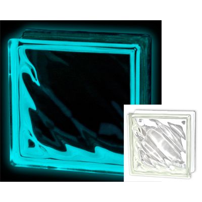 Caramida sticla luminoasa -Turquoise / 19x19x8cm/buc.